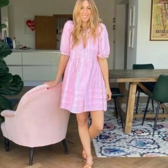 LEMLEM x h&m PINK STRIPED TUNIC DRESS LARGE - Picture 14 of 16